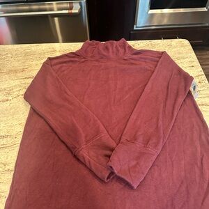 Burgundy Turtleneck Long Sleeve Top